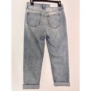 Joes Jeans The Honor High Rise Vintage Straight Distressed Plaid Patch Jeans 25